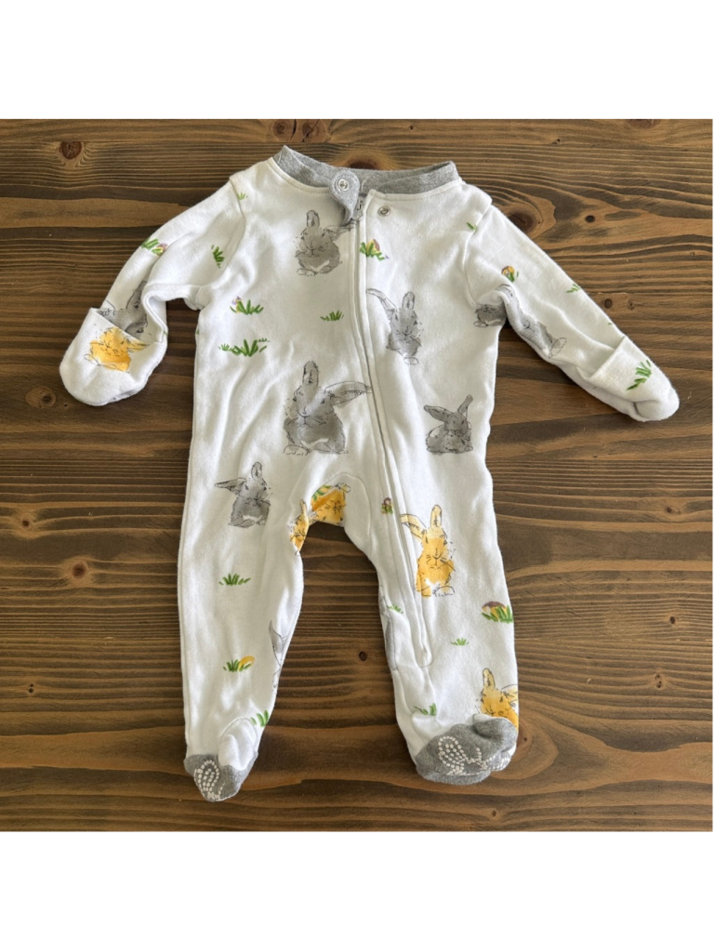 Burt's Bees Baby Footie Newborn Organic Cotton Bunny Zip Pajamas